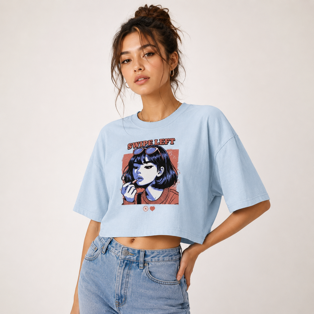 Swipe Left dye cropped tee