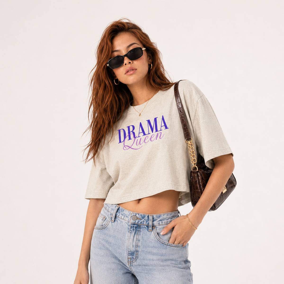 Drama Queen cropped tee
