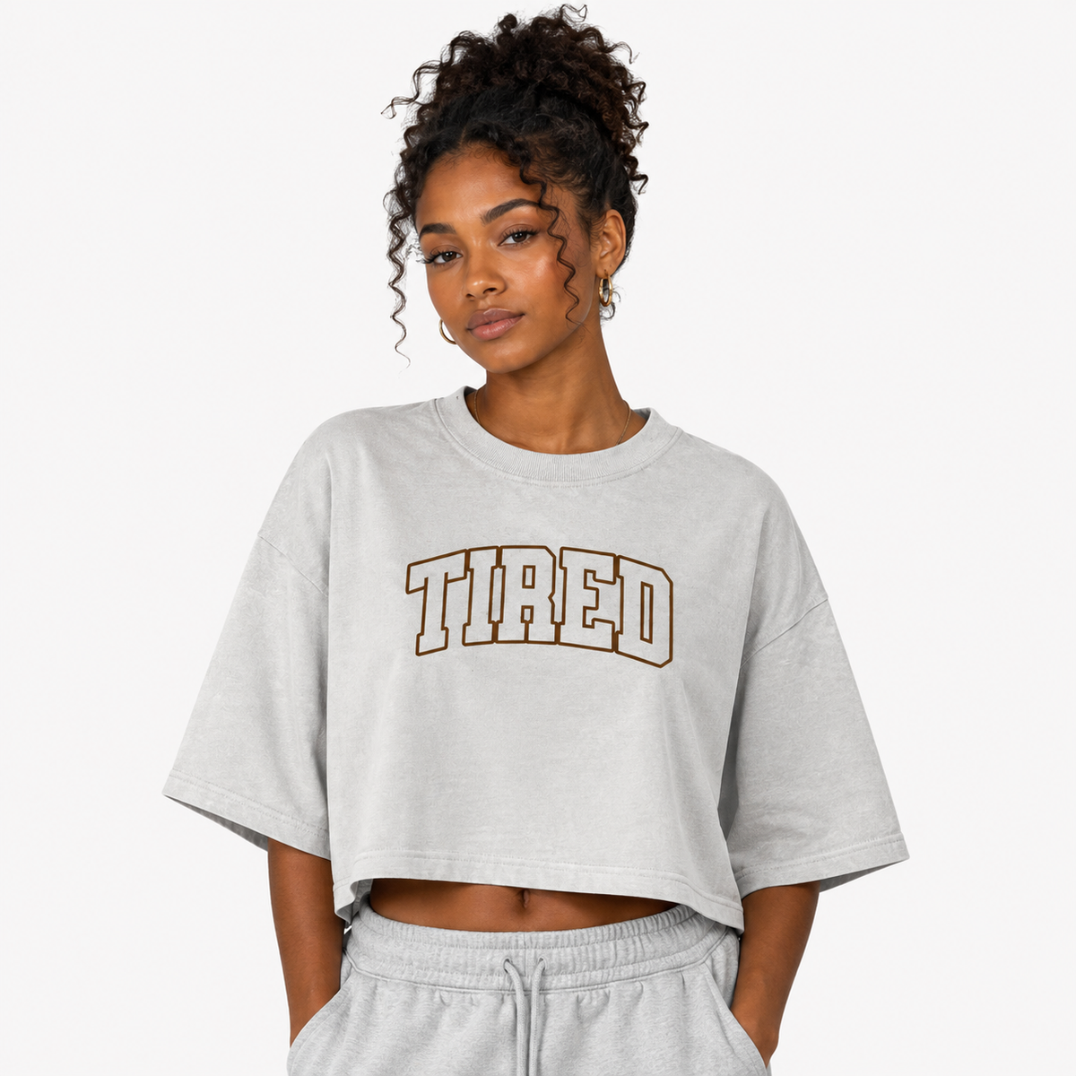 TIRED dye cropped tee